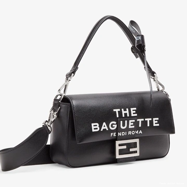 Affordable Leather Medium Baguette Black The Baguette Motif In Nappa Fendi Bag 0810